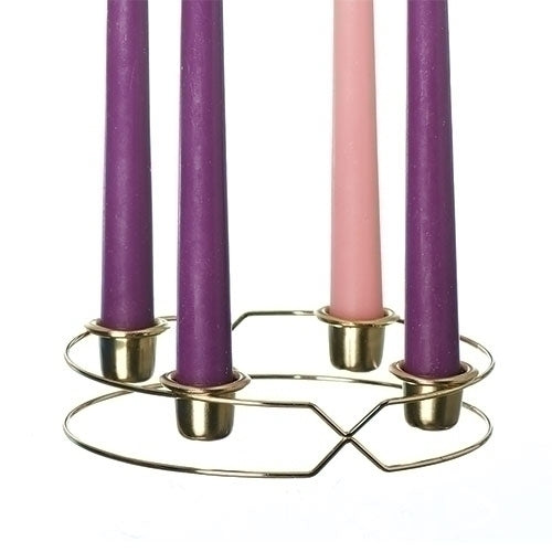Metal 6.5 inch Advent wreath holder with candles - Tampa Home & Garden Store