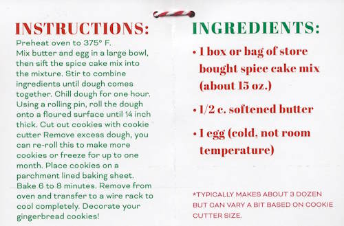 Metal Cookie Cutter with Recipe - Gingerbread Man - Tampa Home & Garden Store