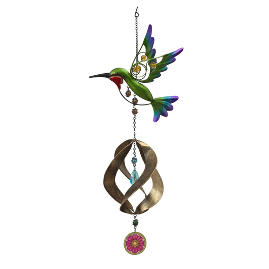 Metal Hanging Garden Friend with Spinner - Hummingbird - Tampa Home & Garden Store