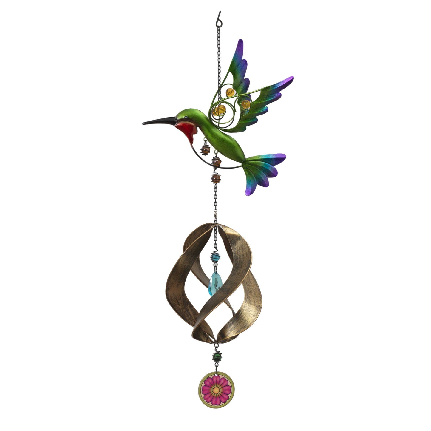 Metal Hanging Garden Friend with Spinner - Hummingbird - Tampa Home & Garden Store