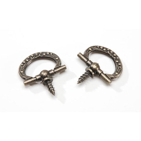 Metal Hooks Oval Antique Gold 7/8" 2 Pack - Tampa Home & Garden Store