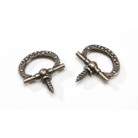 Oval antique gold metal hooks 7/8 in, 2-pack for coat and hat racks on Tampa Home & Garden Store