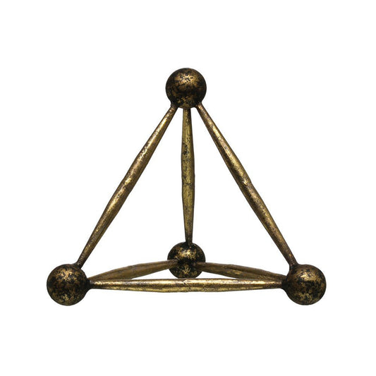Metal Obelisk Sculpture Decor, Antique Brass - Tampa Home & Garden Store