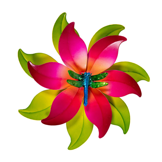 Metal Radiant Petals DragonFly Wall Spinner 13"D - Tampa Home & Garden Store