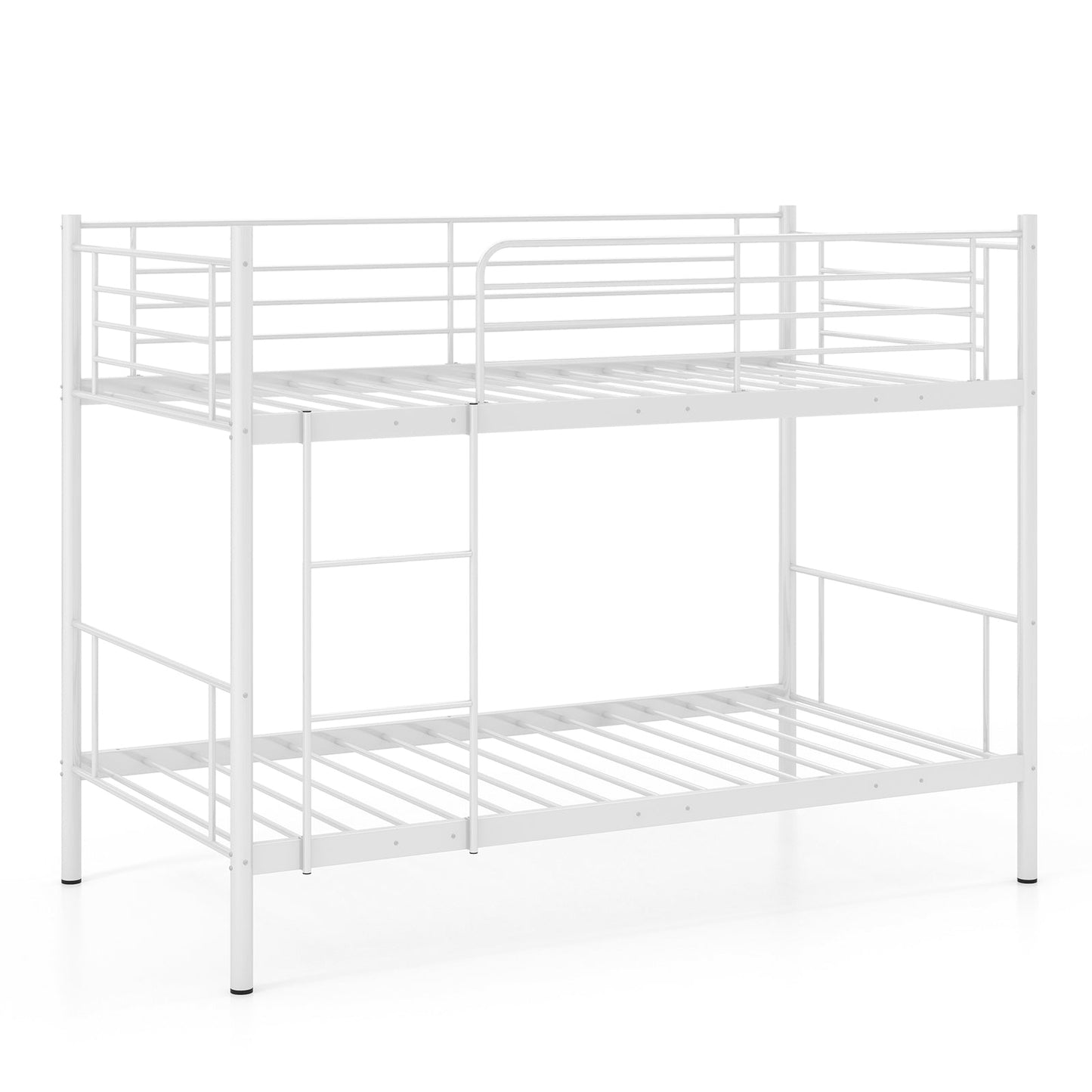 Litera metálica con escalera y barandillas de seguridad de longitud completa - Negro