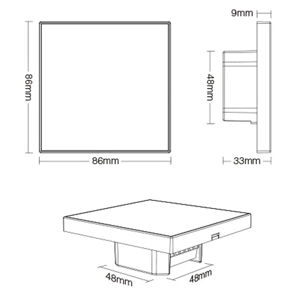 MiBoxer RGB/RGBW Wall Mounted Smart Panel Wireless Remote 4 Zones 2.4G RF - Tampa Home & Garden Store