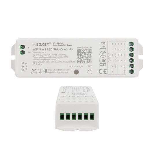 Miboxer WL5 LED Strip Light 5 in 1 Controller for 5050 3528 2835, Smartphone APP Control - Tampa soil911.com