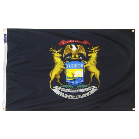 Michigan Flag with Grommets Along the Edges for Wall Hanging - Tampa Home & Garden Store