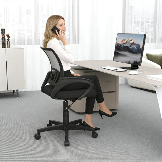 Mid back mesh office chair with lumbar support, black, DirectDeals on Tampa Home & Garden Store