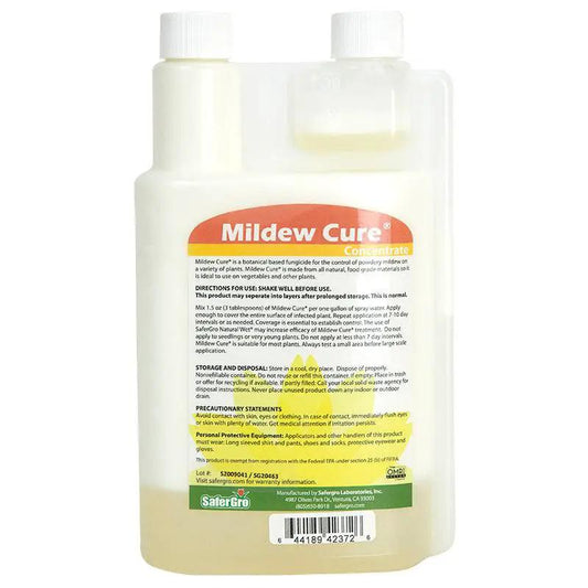 Mildew Cure Concentrate quart pest control bottle white plastic label Grow Organic on Tampa Home & Garden Store
