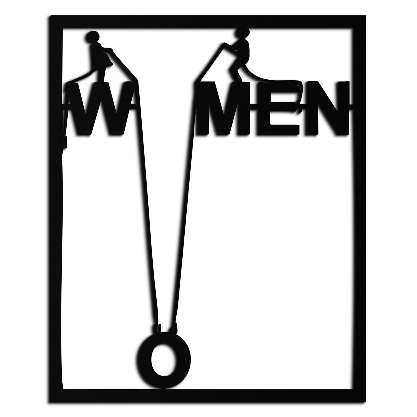 Minimalist Women Typography Metal Wall Art, framed black modern decor by Enova Art on Tampa Home & Garden Store
