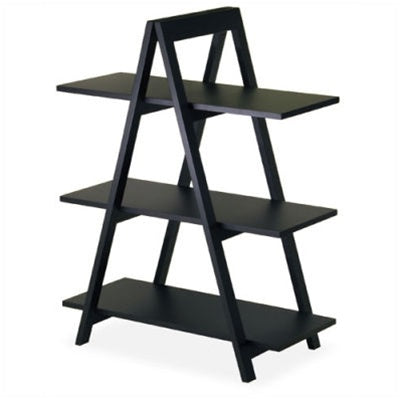 Modern 3-Tier A-Frame Display Shelf Bookcase in Black - Tampa Home & Garden Store