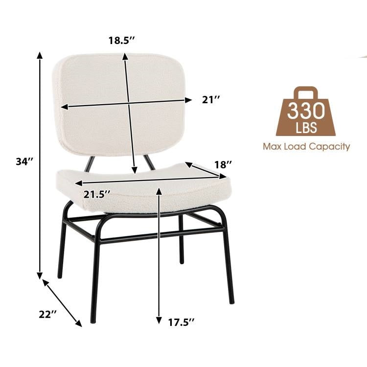 Modern Beige Upholstered Ergonomic Padded Accent Chair - Tampa Home & Garden Store