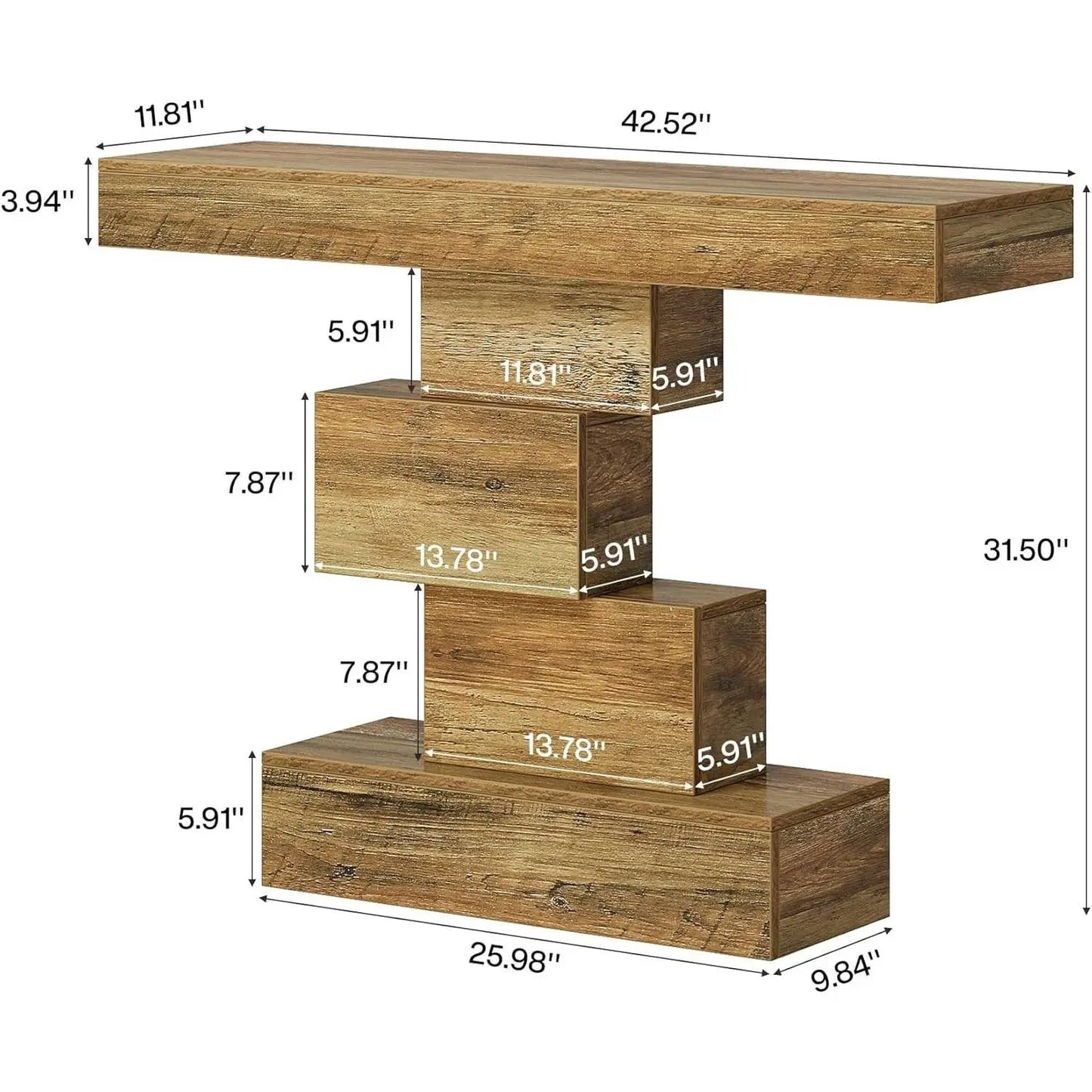 HomePacific Modern Farmhouse 42-Inch Entryway Sofa Table, light brown wood finish on Tampa Home & Garden Store