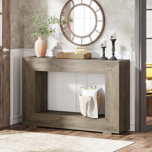 Modern Farmhouse 47-inch Long Entryway / Console Table in Grey Wood Finish - Tampa Home & Garden Store