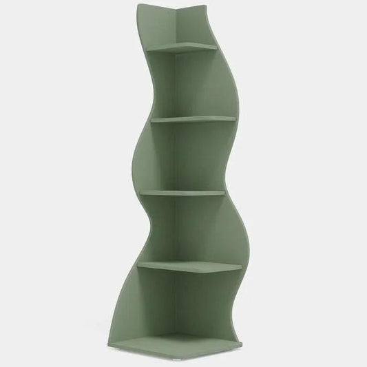 Modern Whimsical 5-Shelf Corner Bookcase Green by HomePacific on Tampa Home & Garden Store