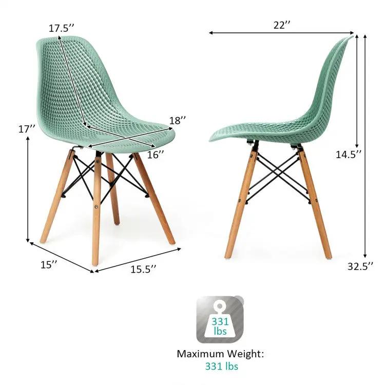 DirectDeals modern 3 piece round dining set with 2 mint green molded chairs and wooden legs on Tampa Home & Garden Store