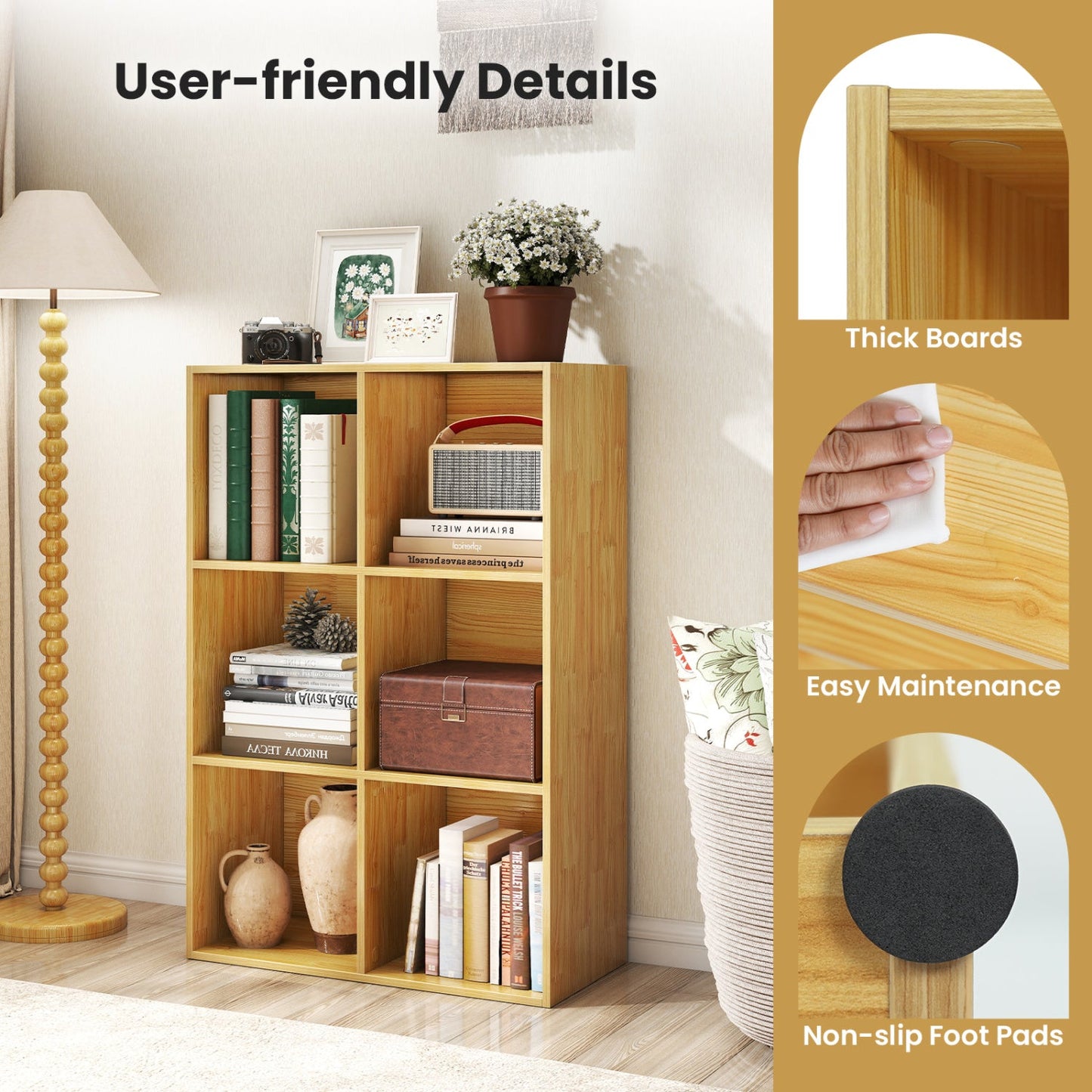 Bookcase 6-cube burlywood finish with anti-tipping kit by DirectDeals on Tampa Home & Garden Store