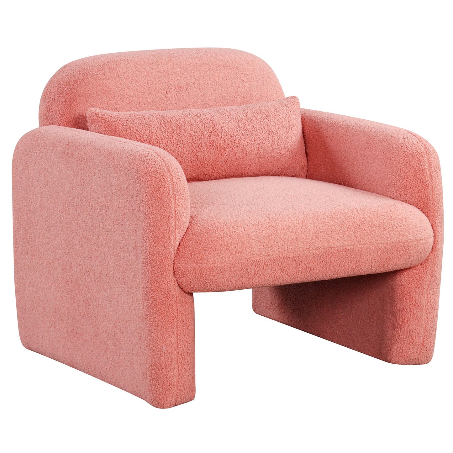 Sillón Moderno con Almohada Lumbar y Reposabrazos para Salón o Dormitorio - Beige