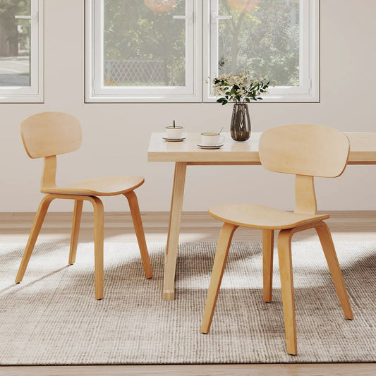 Modern dining chair set of 4 with wide seats natural finish on Tampa Home & Garden Store