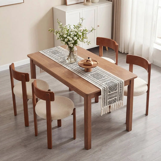 Modern Dining Chairs for 4 with Rubber Wood Legs