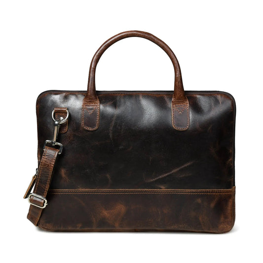 Modernist Leather Laptop Briefcase dark brown on Tampa Home & Garden Store