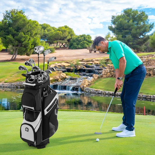 Molded Lock Top Golf Cart Bag with 14-Way Full-Length Dividers, black/gray DirectDeals on Tampa Home & Garden Store