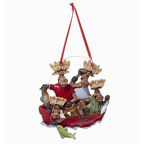 Moose In Fishing Boat Ornament - Family Of 3 - Tampa Home & Garden Store