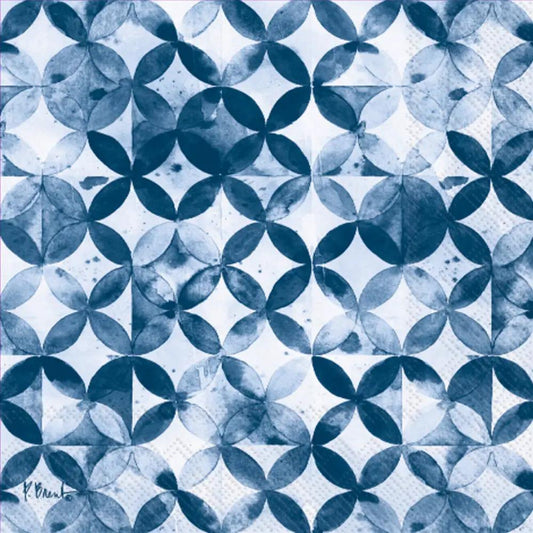 Moroccan Indigo Cocktail Napkins by Country Christmas Loft with pattern for entertaining on Tampa Home & Garden Store
