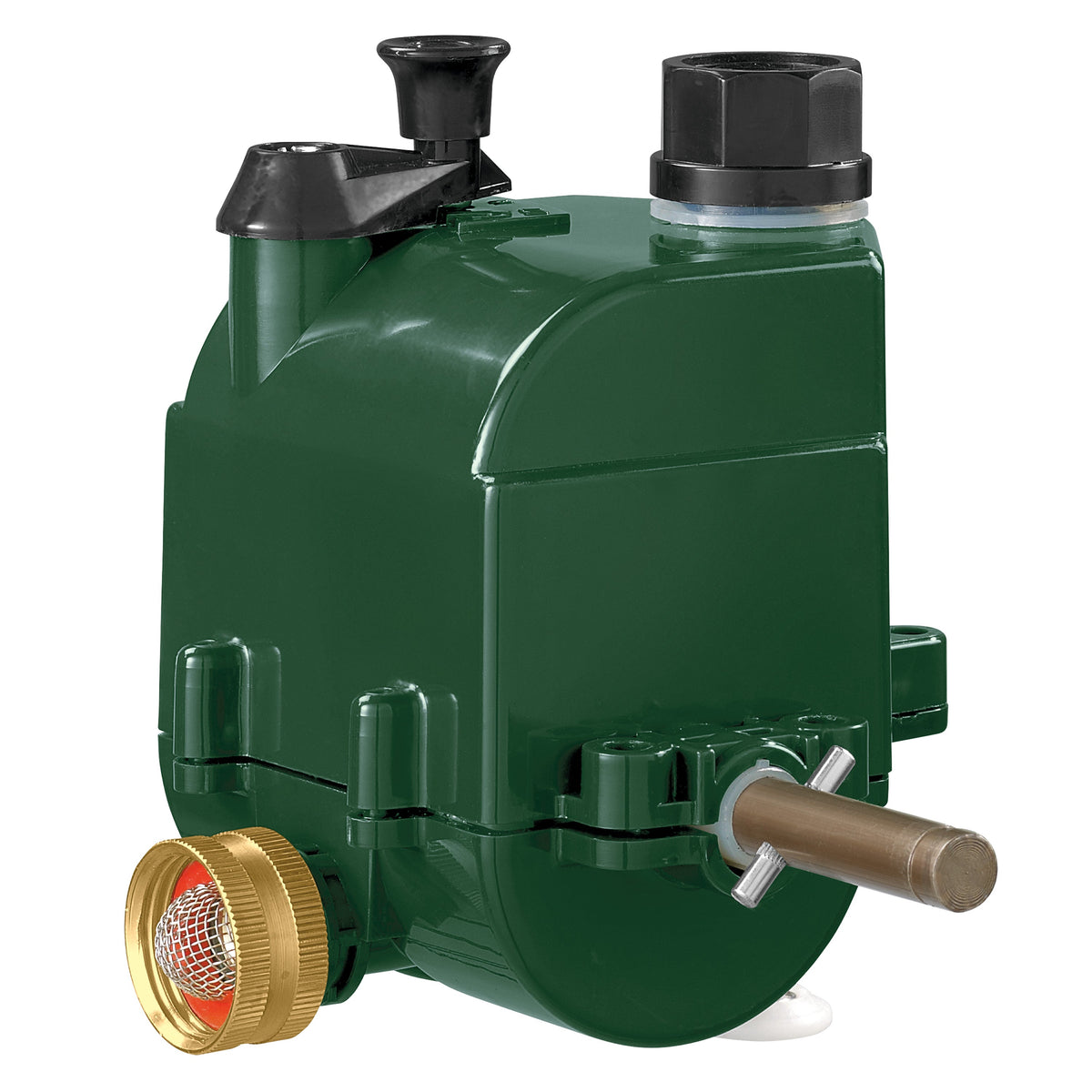 Traveling Sprinkler Motor Assembly 26025 Orbit Irrigation hose end, brass fittings, green body on Tampa Home & Garden Store