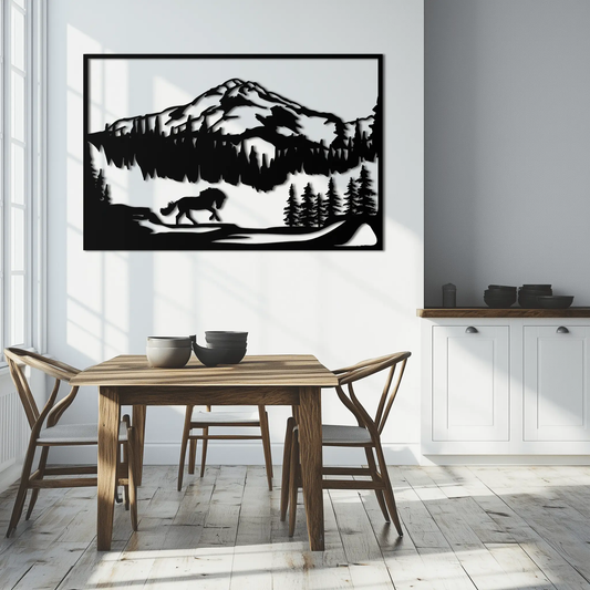 Mountain Horse Metal Wall Art - Steel Wall Decor for Home and Cabin - KAF019 - Tampa Home & Garden Store