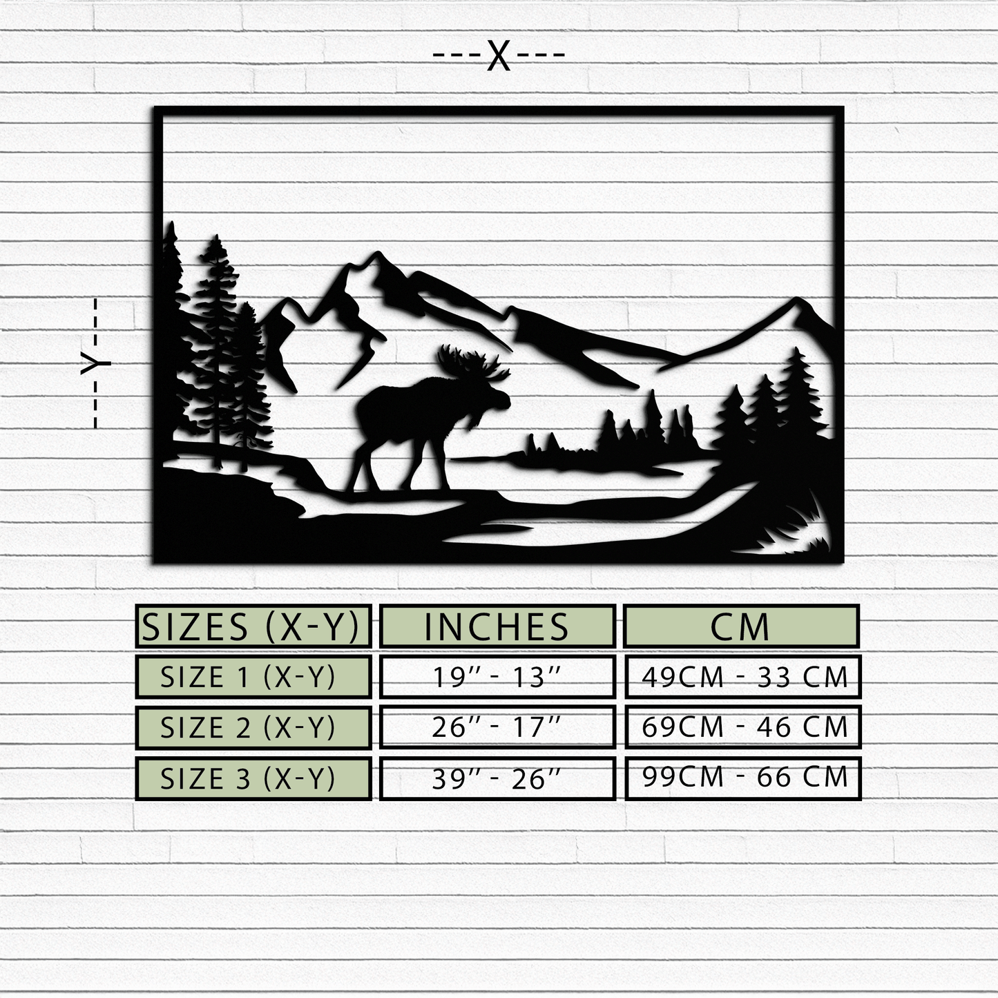 Mountain Moose Metal Wall Art - Steel Wall Decor for Home and Cabin - KAF020 - Tampa Home & Garden Store