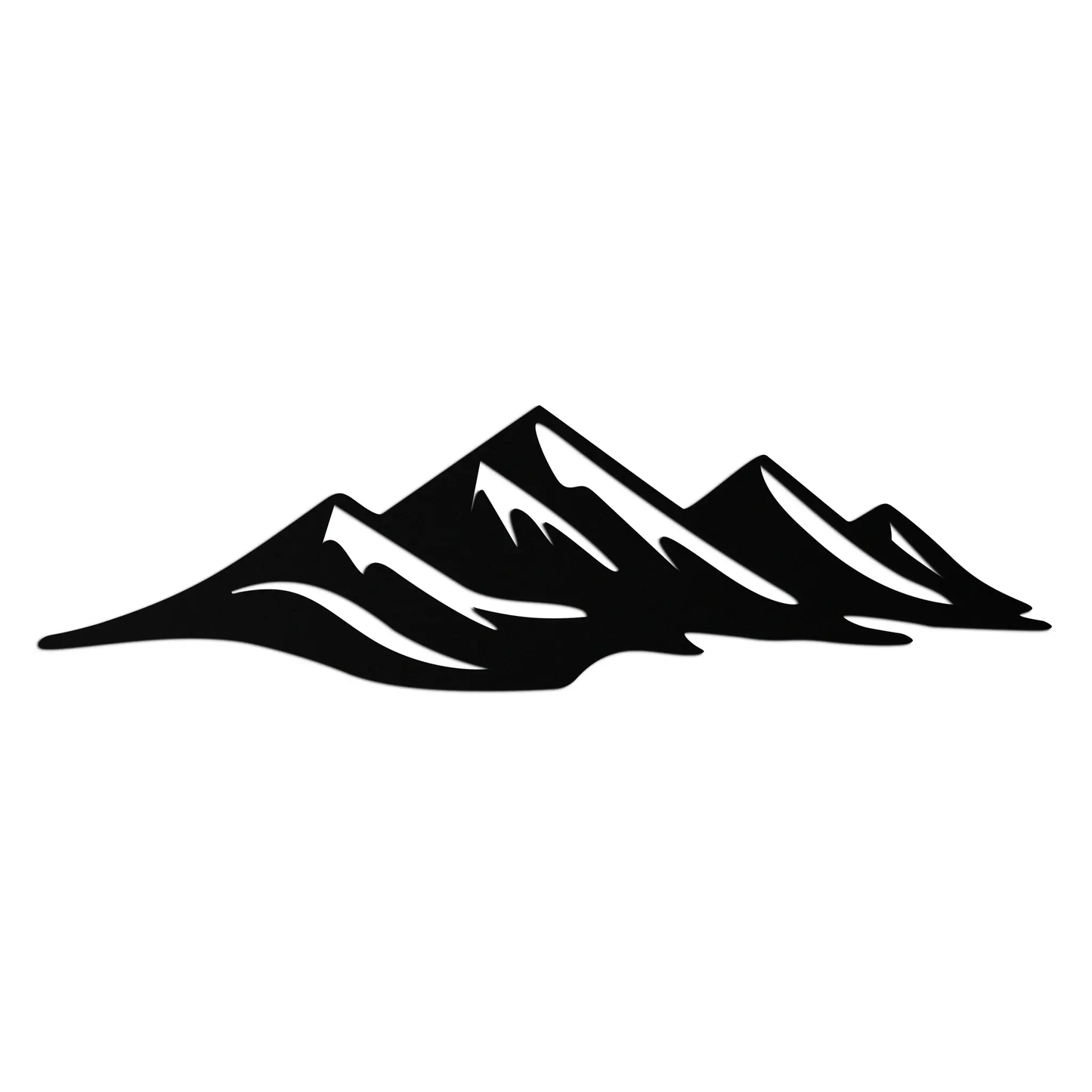 Mountain silhouette metal wall art panel by Enova Art, black metal, horizontal on Tampa Home & Garden Store