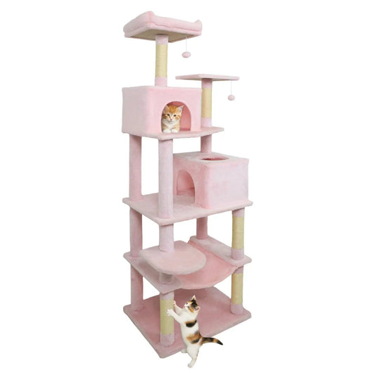 Multi Level Cat Tree with Upholstered Perch