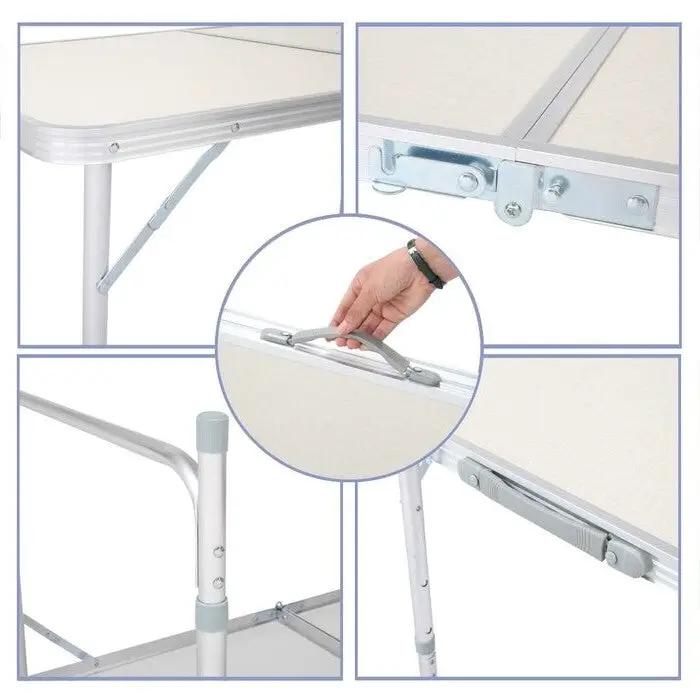 Multipurpose Indoor Outdoor Folding Table HomePacific aluminum frame white top carry handle on Tampa Home & Garden Store