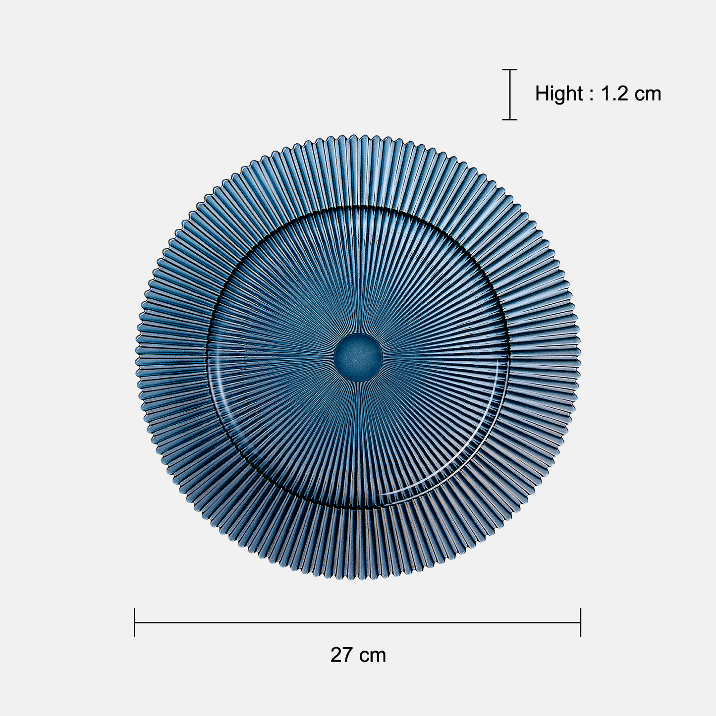 a Set Of Six Muted Ribbed Glass Plates For Meals