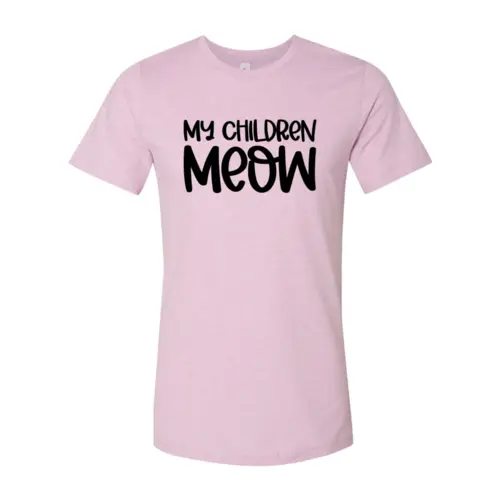 Meow Cat Kids T Shirt pink with black My Children Meow graphic, premium ring spun cotton on Tampa Home & Garden Store