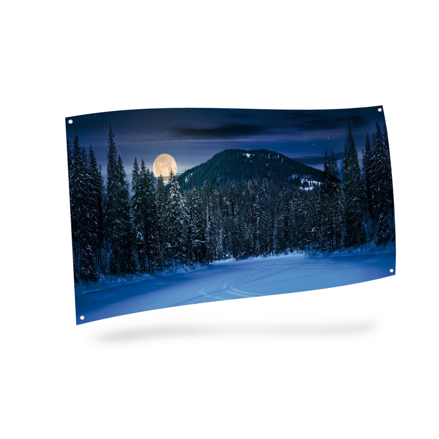My Village Background Cloth - Mountain Landscape at Night - Tampa Home & Garden Store
