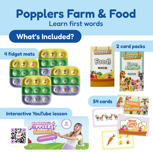My First Learning Bundle by The Fidget Games; 4 fidget mats, 2 card packs, 54 cards, QR lesson on Tampa Home & Garden Store
