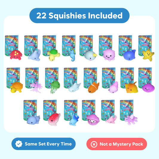 Mystery Squishies 22-pack sensory toys by The Fidget Games with sea creature squishies on Tampa Home & Garden Store