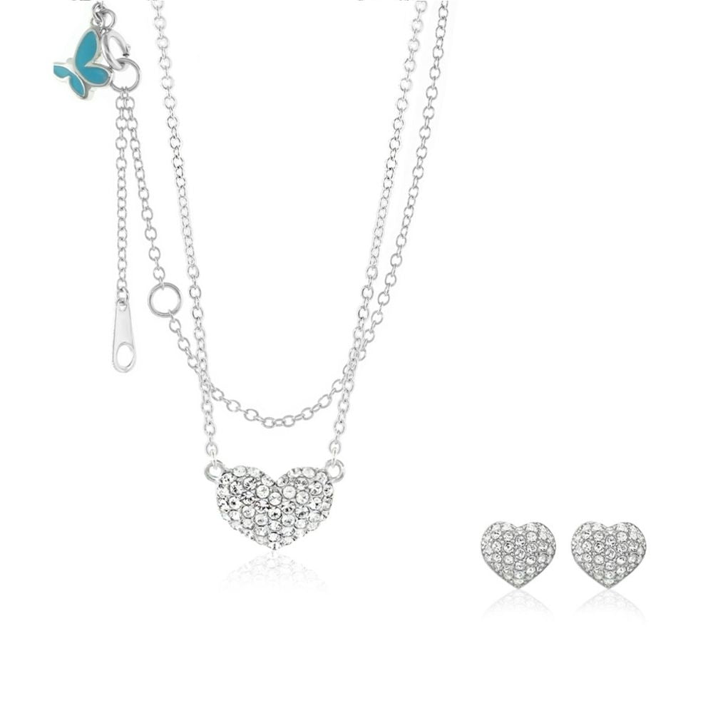 Sydney Leigh pave heart necklace & earrings set, heart pendant and studs by Lauren G Adams on Tampa Home & Garden Store