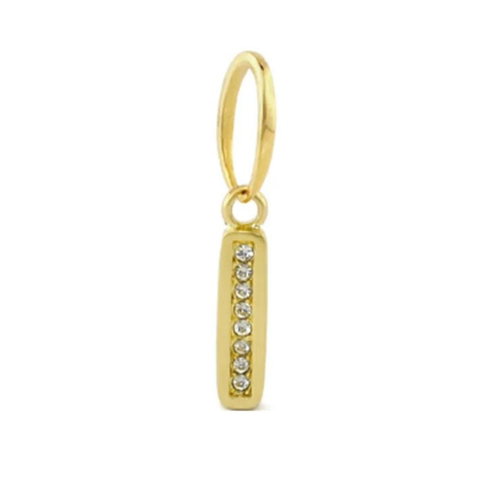 Petit Gateau Pendant Pavé Bar Charm gold tone with crystals pendant charm Garden on Tampa Home & Garden Store