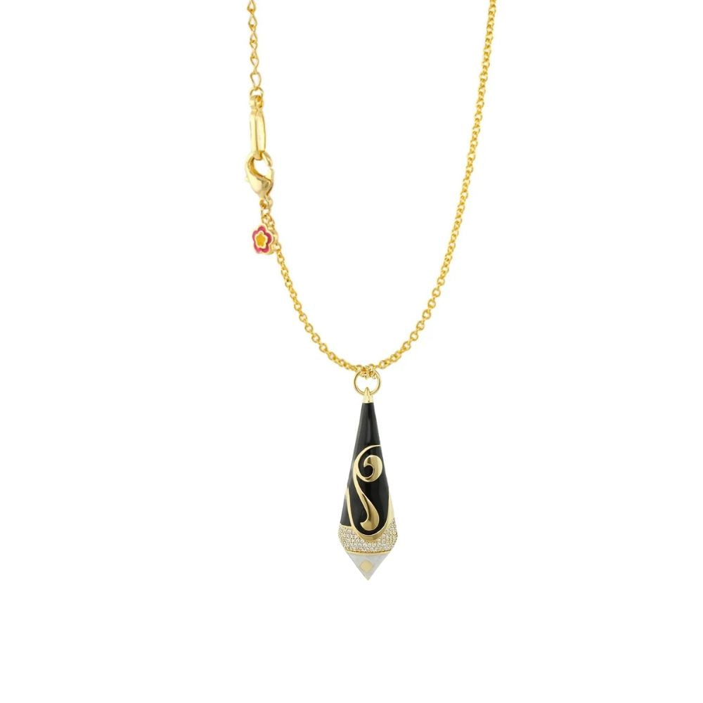 Twisted Passion Necklace pendant by Lauren G Adams on gold chain with black enamel teardrop on Tampa Home & Garden Store