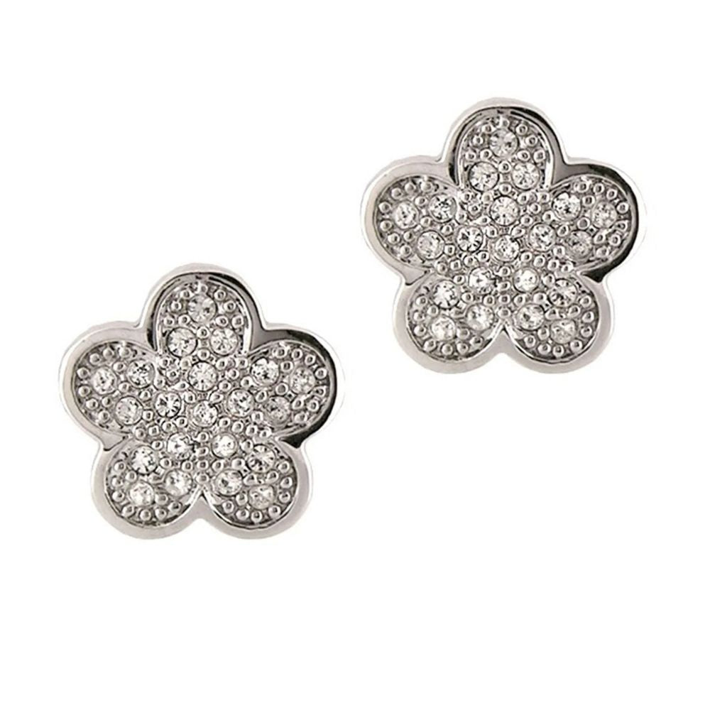 Daisy Love Earrings — Pavé Flower, silver-tone crystal flower studs by Lauren G Adams (2-pack) on Tampa Home & Garden Store