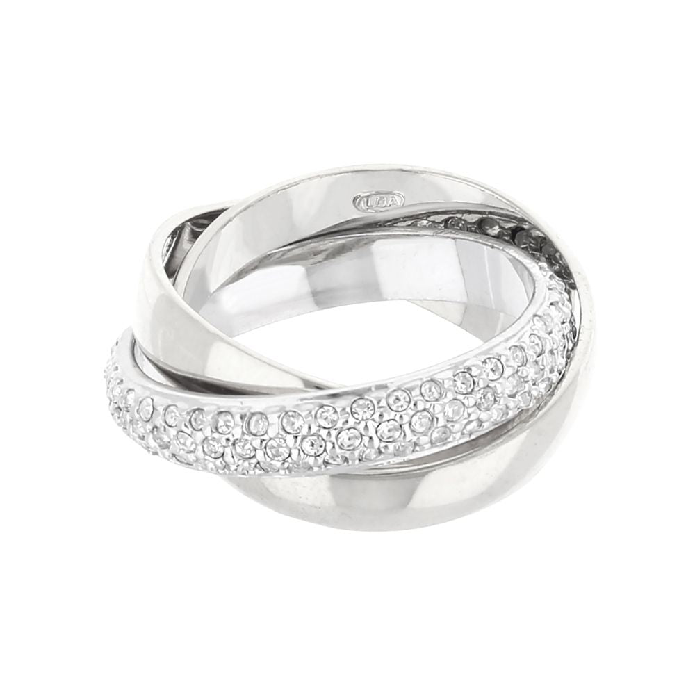 Glamour Pave Stackable Ring with pavé crystals on a silver-tone band by Lauren G Adams on Tampa Home & Garden Store