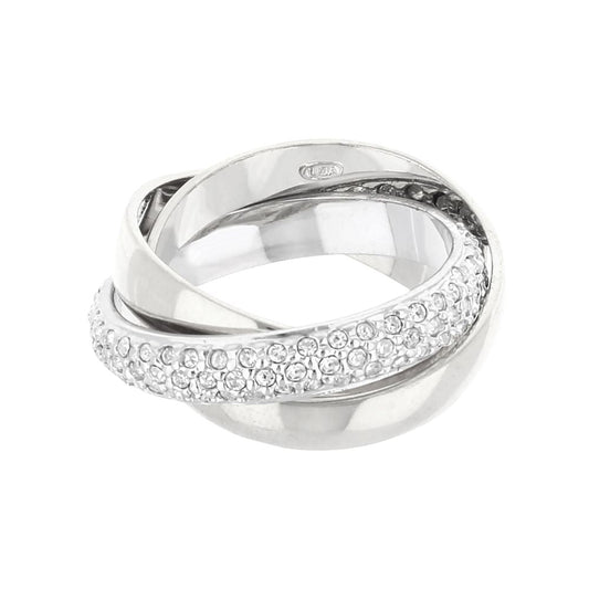 Glamour Pave Stackable Ring with pavé crystals on a silver-tone band by Lauren G Adams on Tampa Home & Garden Store