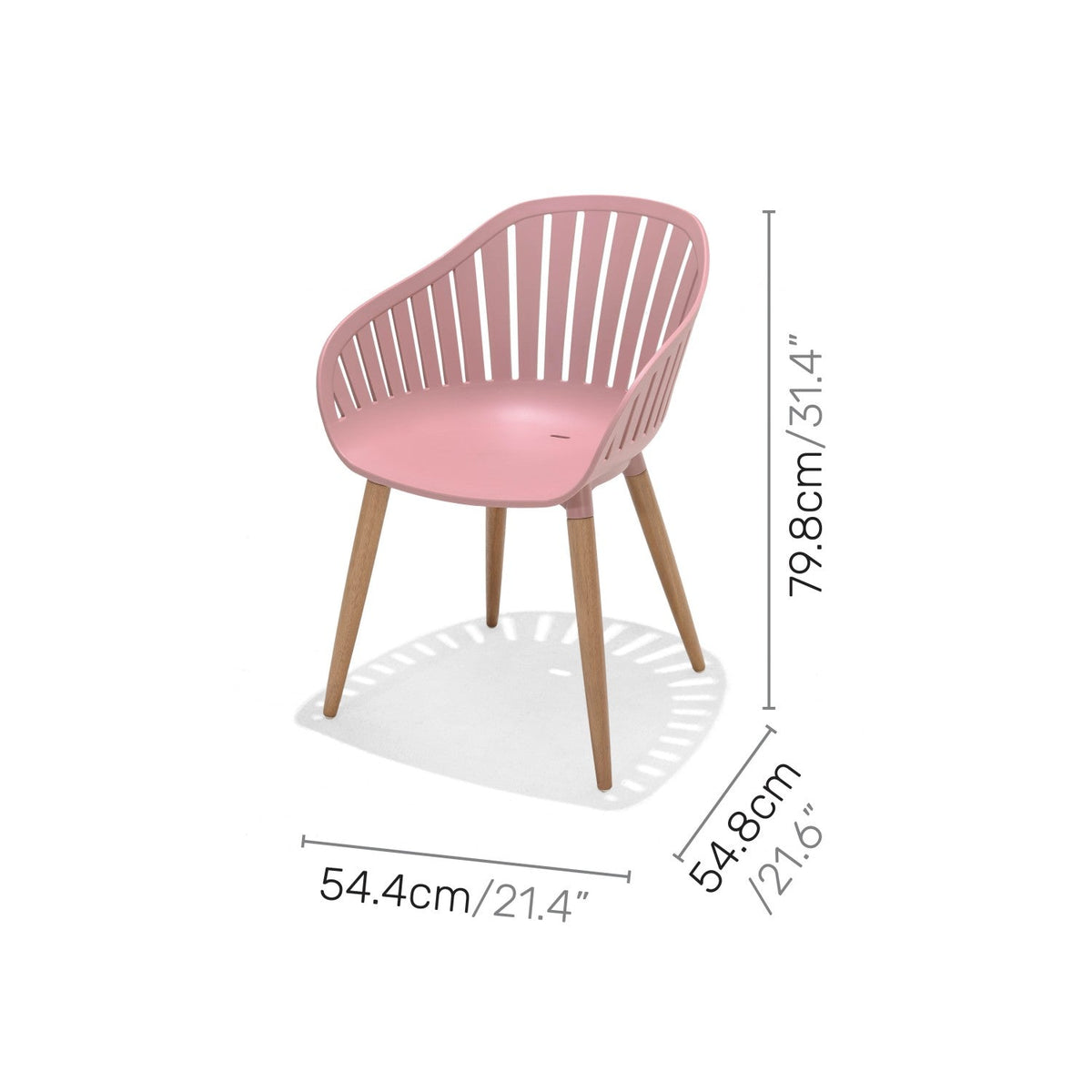 Nassau Carver Armchair in Peony Pink Social Plastic by LifestyleGarden US, 2pc chairs on Tampa Home & Garden Store