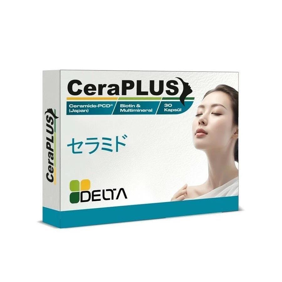 Delta CeraPLUS Ceramide-Biotin Multimineral supplement box with Delta logo, 30 capsules on Tampa Home & Garden Store