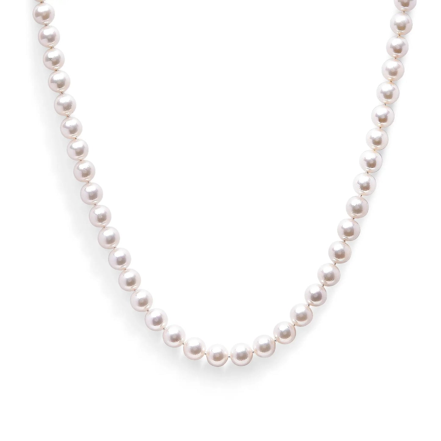 14K yellow gold Akoya pearl strand necklace by Bids, pale pink round pearls on Tampa Home & Garden Store
