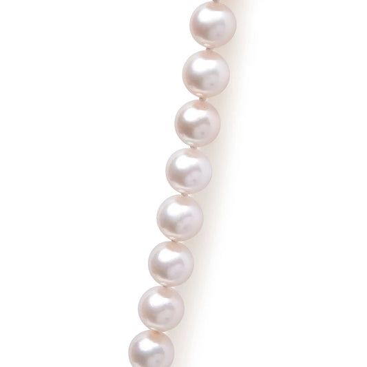 14K Yellow Gold Akoya Pearl Strand Necklace pale pink-white pearls by Bids on Tampa Home & Garden Store